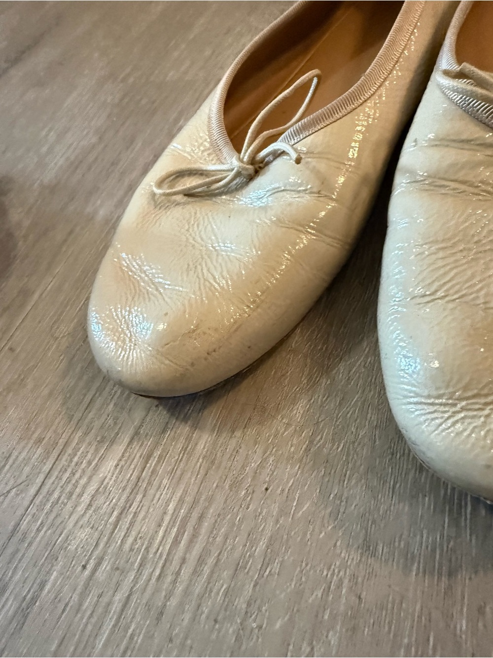 Mansur Gavriel Ivory Leather Ballet Flats with Bow - Picture 2 of 7